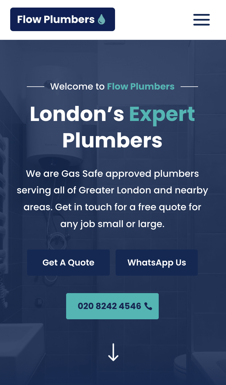 Plumber Web Design Example 5